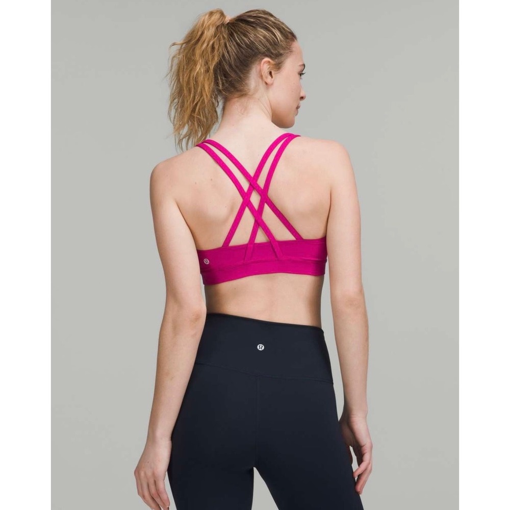 Lululemon Energy Bra *Medium Support, B–D Cups Ripened Raspberry 8 Gym Running - Picture 4 of 7